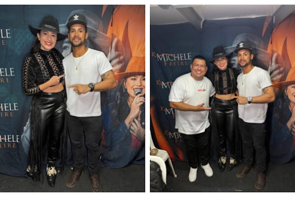 Na Foto com a Cantora Michele Freire a Capixaba os Amigos da Cantora o Influenciador Thiago Capixaba, aparece para poder prestigiar, junto a emissora Guarapari Acontece do Júnior Reis.